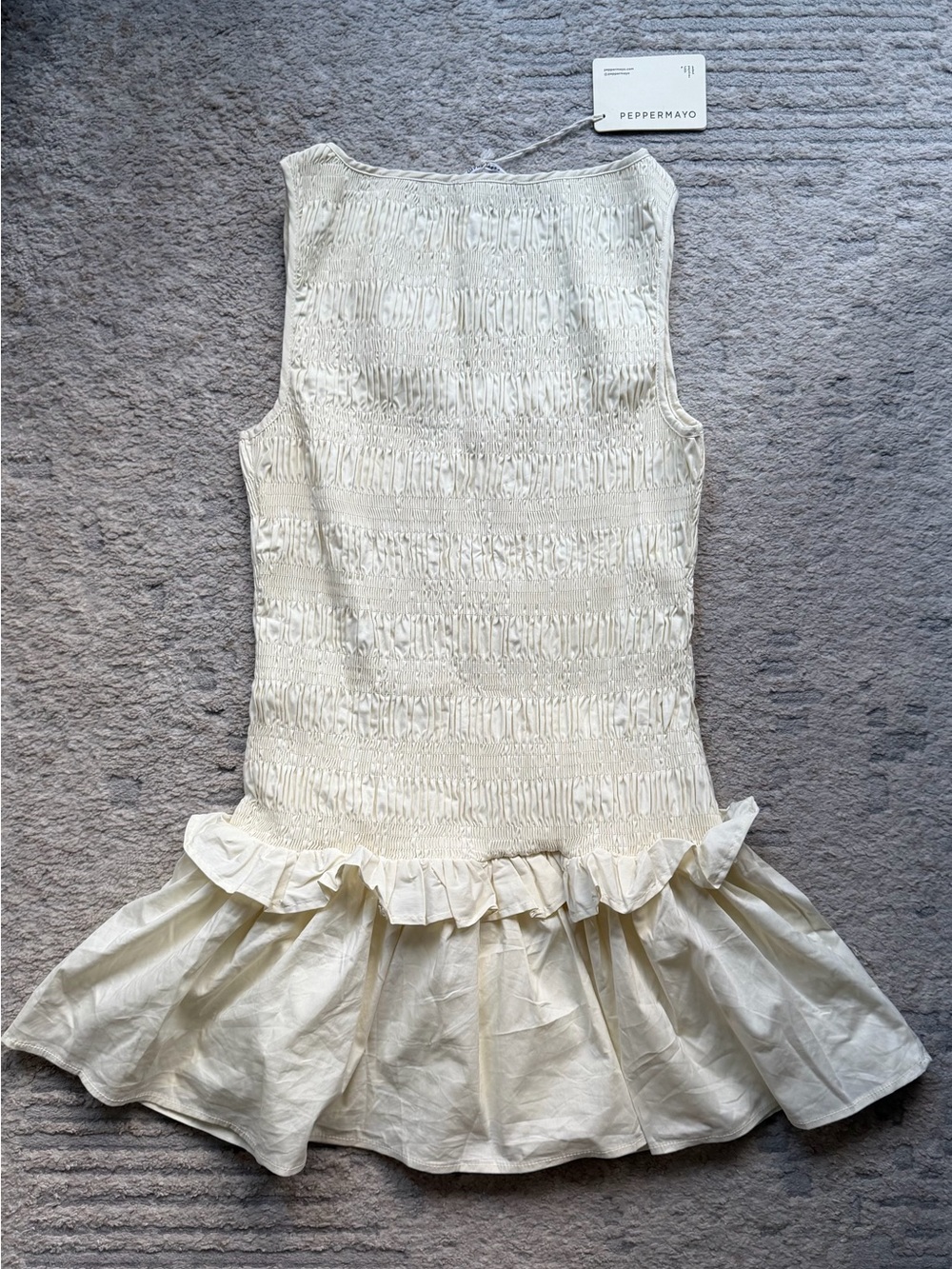 Peppermayo Garden Kisses Shirred Mini Dress - Ivory (NWT) - Picture 6 of 10